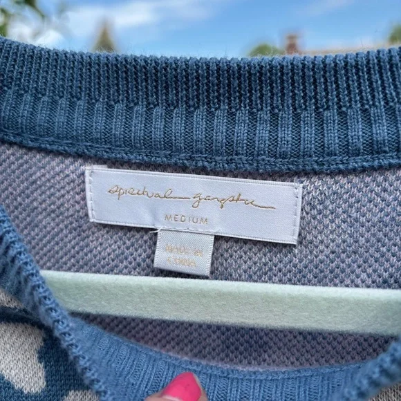 Spiritual Gangster Floral Jacquard Boxy Raglan Pullover size medium - Picture 2 of 6